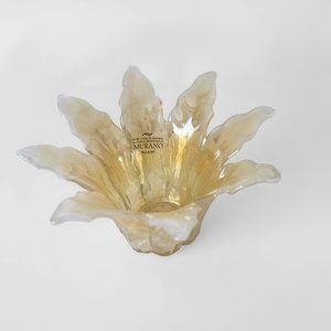 Lavorazione Murano Art Glass, Honey and white Color